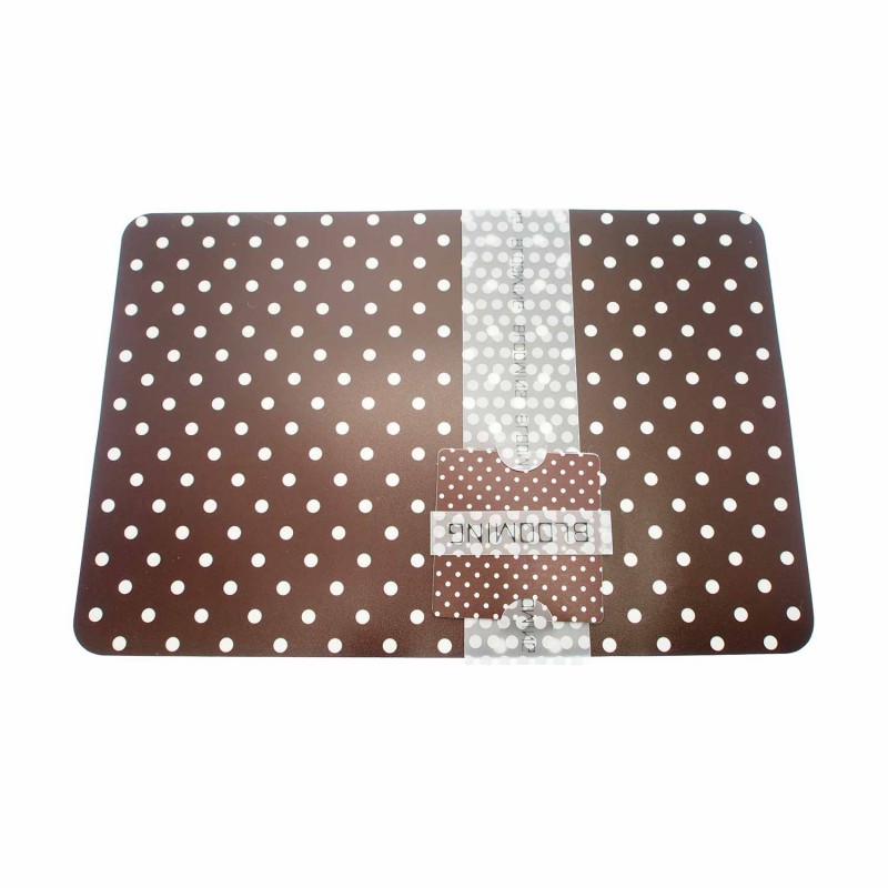 Place Mat Set Polka Dots Brown